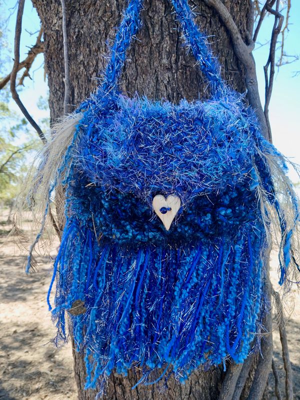 Starlit Diamond Sky Fringed Medicine Bag with Emu feathers and Sacred Pouch for crystals &amp; carved camel bone heart button