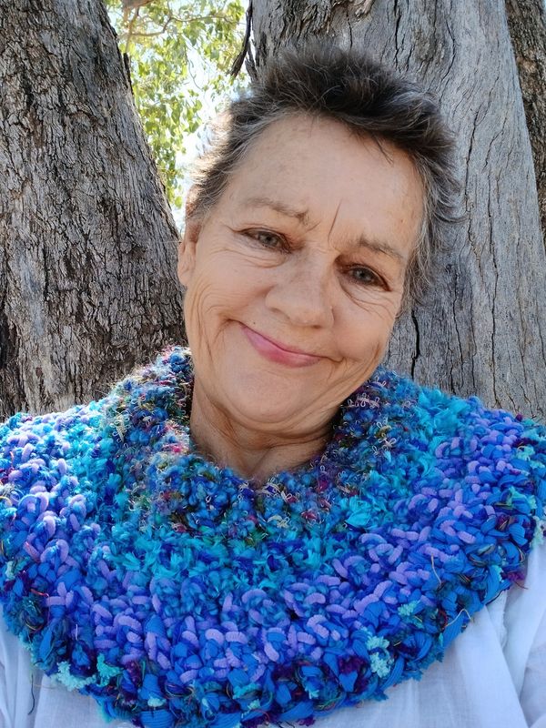BLUEBELL WOOD Soft Crochet WARM Shoulder &amp; neck Snug- Like a LOVING hug- ribbon, VELVET, sublime colours