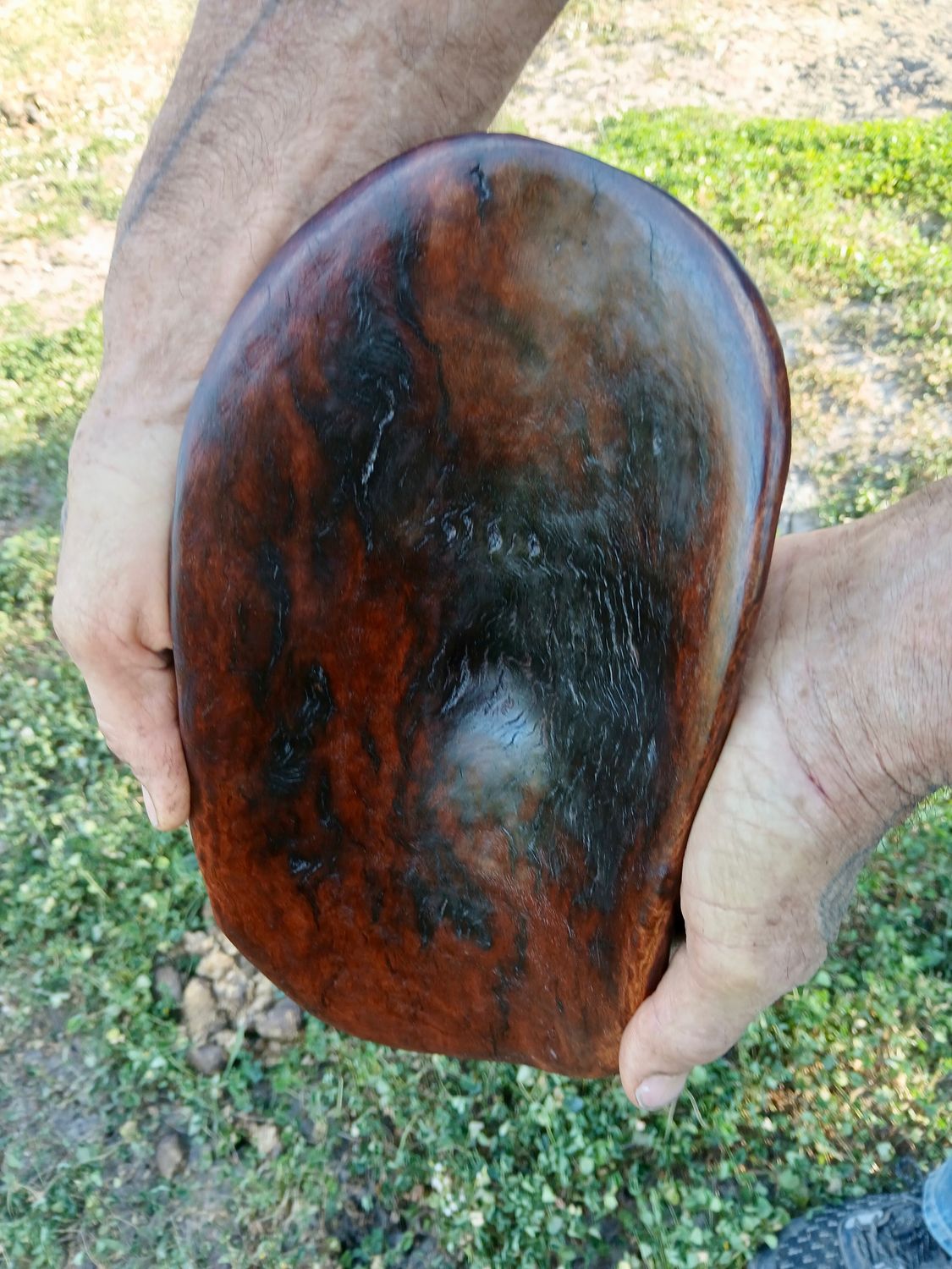 Sacred Birth offering Bowl - harvest gifts rough-barked, carved wooden MULGA bowl