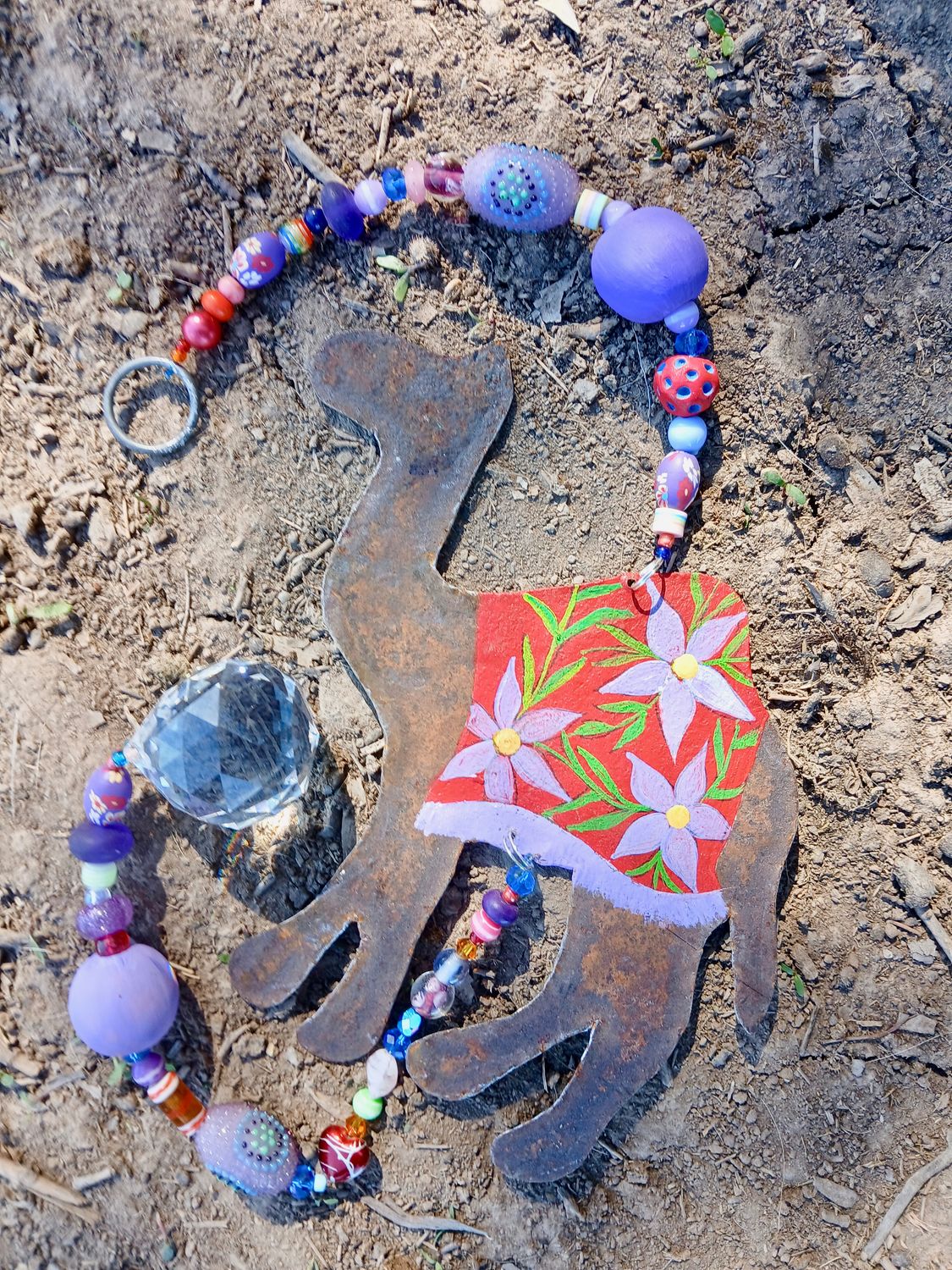 Jumuna- Camel sun catcher with recycled metal heart - fill your life with rainbow sparkles