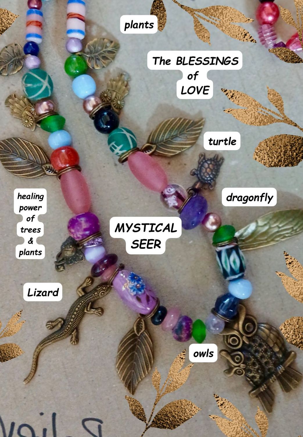 MYSTICAL SEER, sitting under the Mother Tree, communing with all life.  Beautiful charm necklace for magical journeys