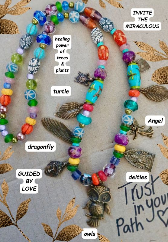 Guided by LOVE, Invite the MIRACULOUS. Allow life to flow.  Beautiful charm necklace for magical journeys