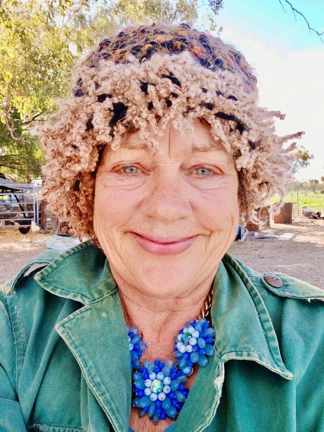 EMU fringed thick and warm Crochet Love Beanie with shaggy fringe