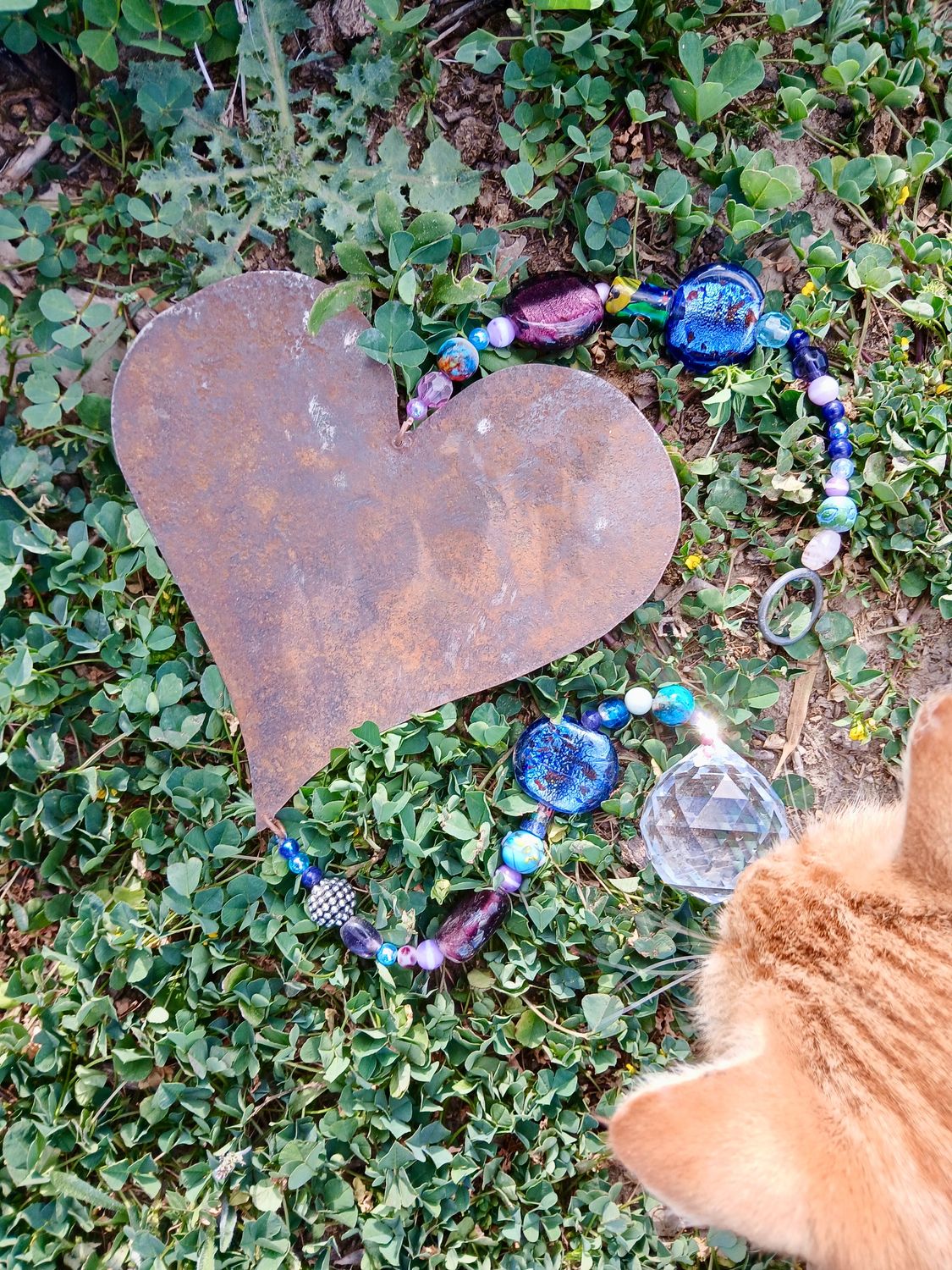 KINKY sun catcher with recycled metal heart - fill your life with rainbow sparkles