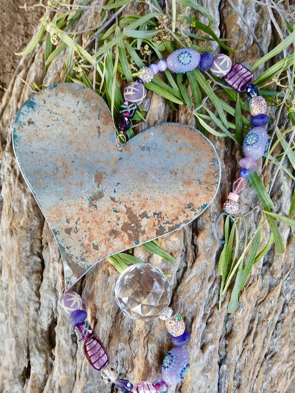 FAIRY QUEEN LOVE sun catcher with recycled metal heart - fill your life with rainbow sparkles