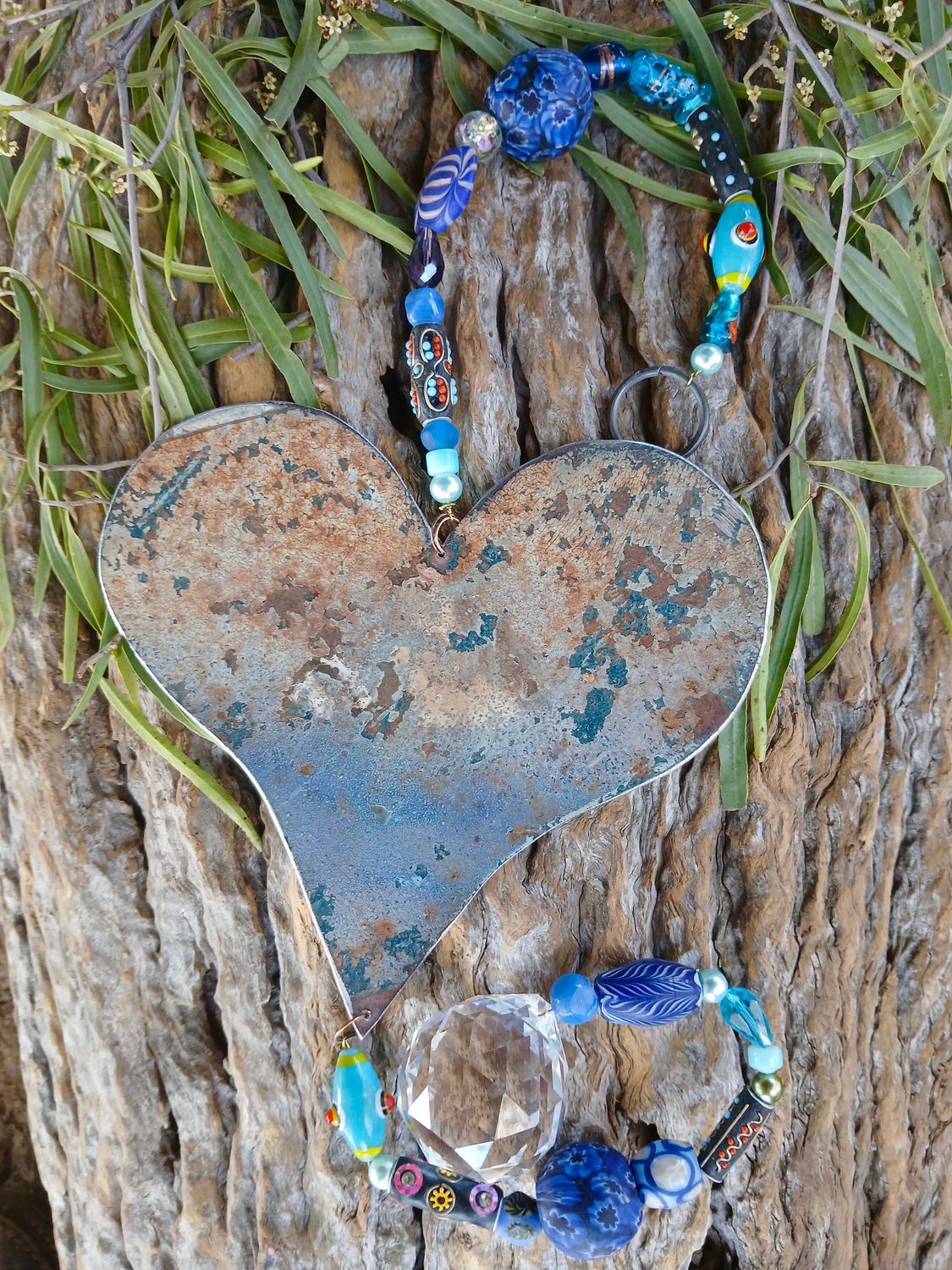 WIND DANCER LOVE sun catcher with recycled metal heart - fill your life with rainbow sparkles