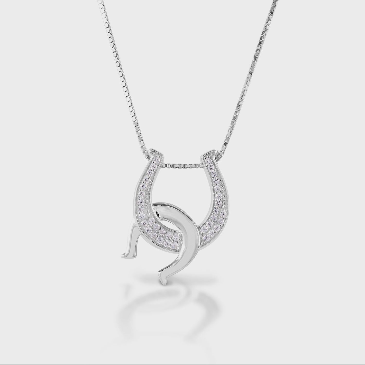 Kelly Herd Clear Double Horseshoe Necklace