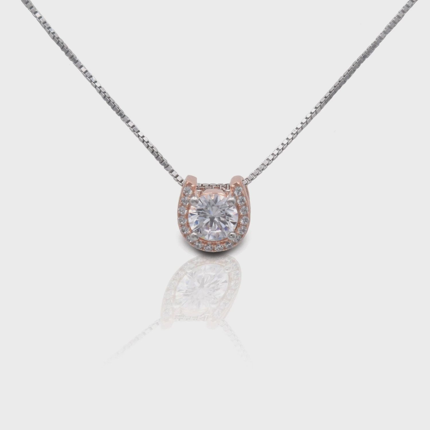 Kelly Herd Rose Gold Sterling Silver Horseshoe Necklace