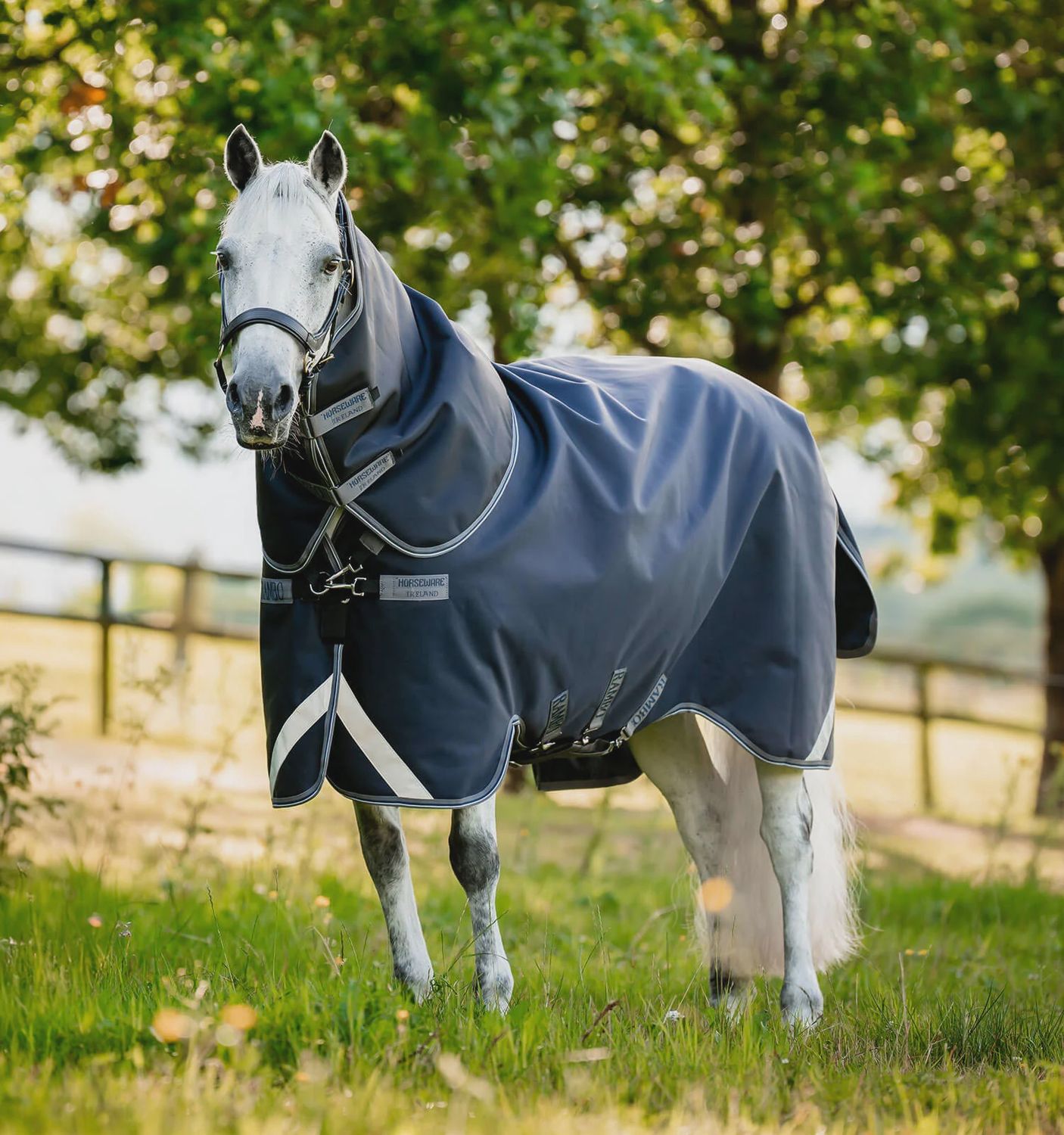 Rambo Supreme Turnout Plus 450g by Horseware, Color: Black Thunderstorm Grey Silver, Size: 72