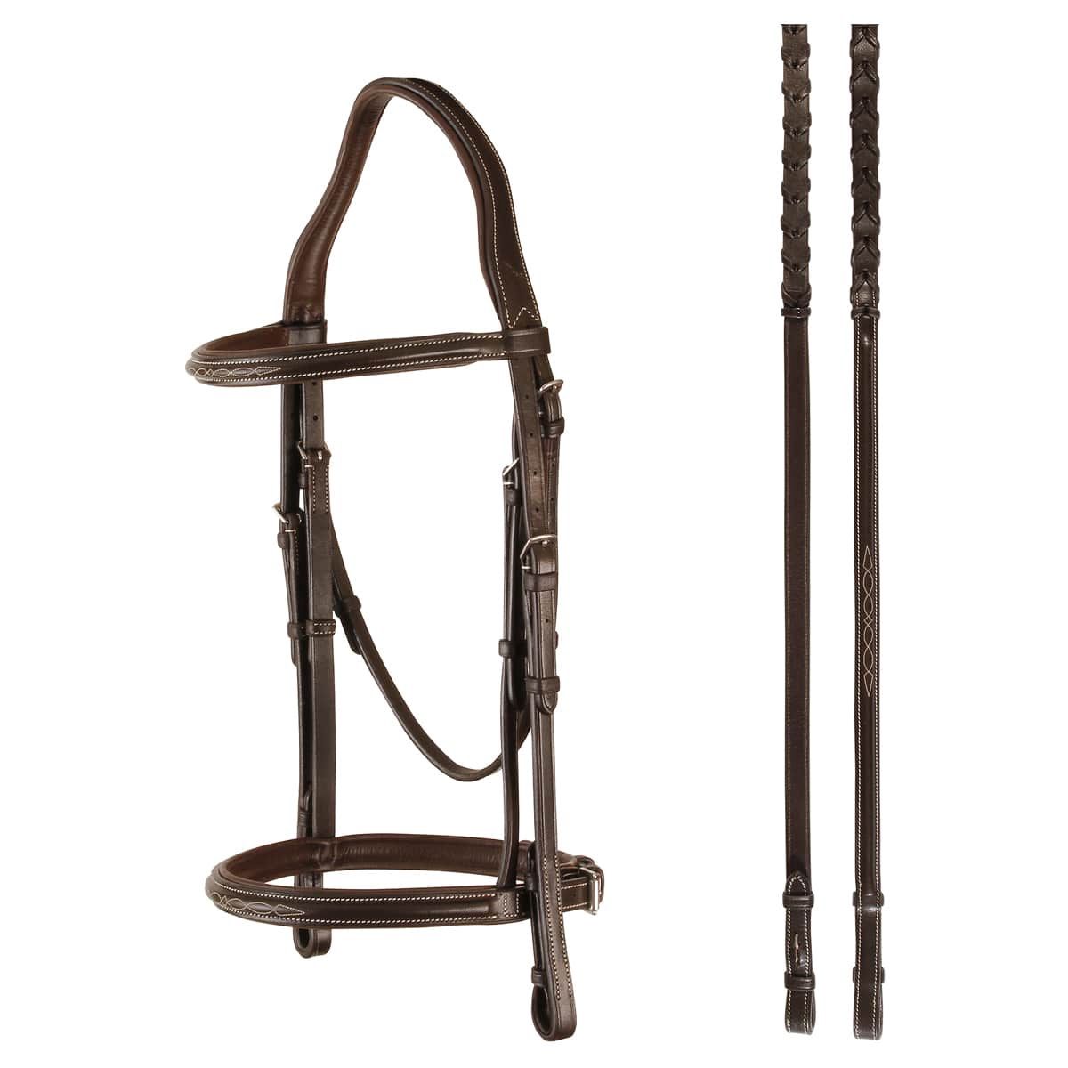 Silver Spur Fancy Stitched Padded Monocrown Bridle, Size: Cob