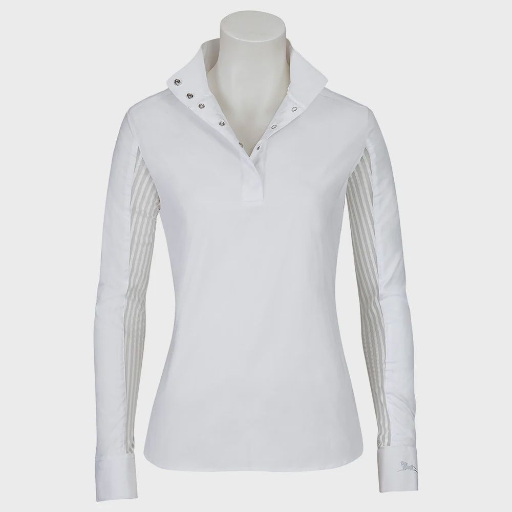 RJ Classics Lauren Show Shirt, Color: White Stripe, Size: M