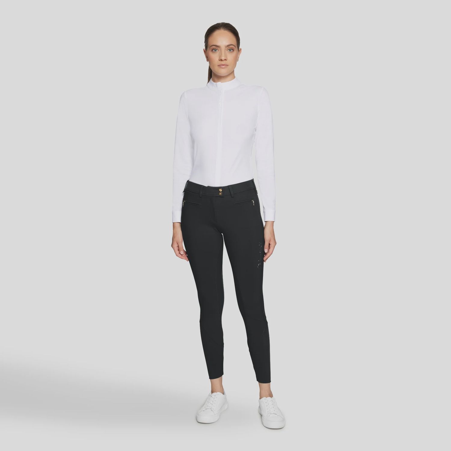 Adele Breeches with Premium Knee Grip by Samshield, Color: Navy Metal Eclipse, Size in US: 22