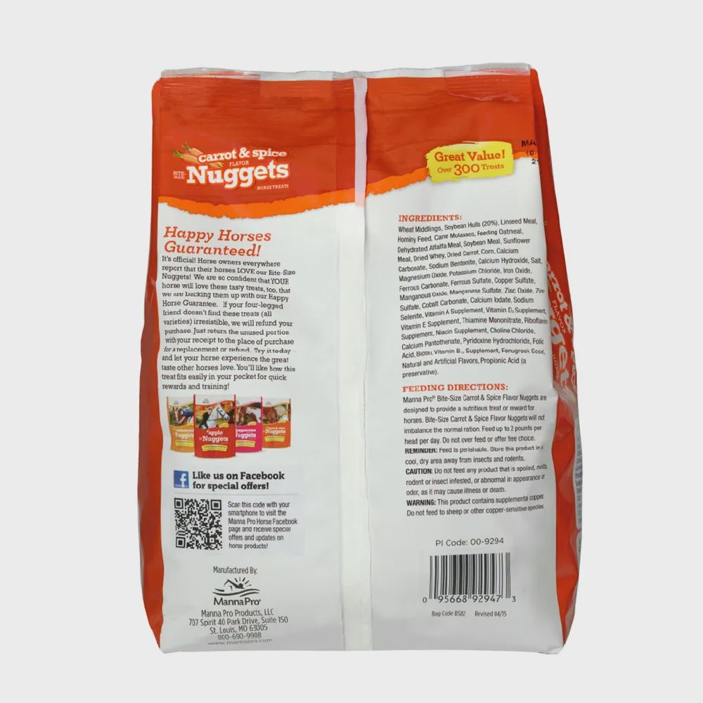 Bite Size Nuggets &amp; Wafers for Horses, Flavor: Carrot &amp; Spice