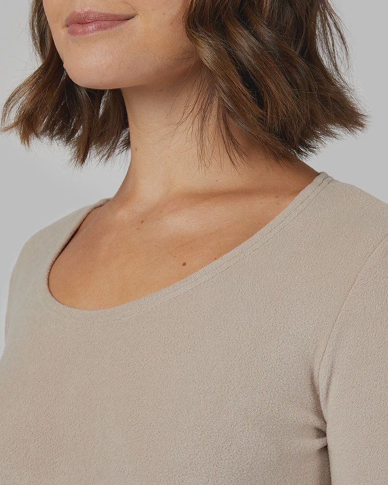 WMS Heavyweight Fleece Baselayer Scoop Top, Color: tan-1, Size: xs-3
