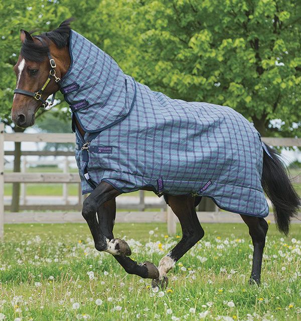 Rhino Plus Medium Turnout 250G VL, Color: Charcoal/Purple Check, Size: 69
