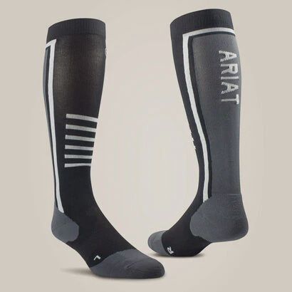 AriatTEK Slimline Performance Socks, Color: Black/Sleet, Size: M