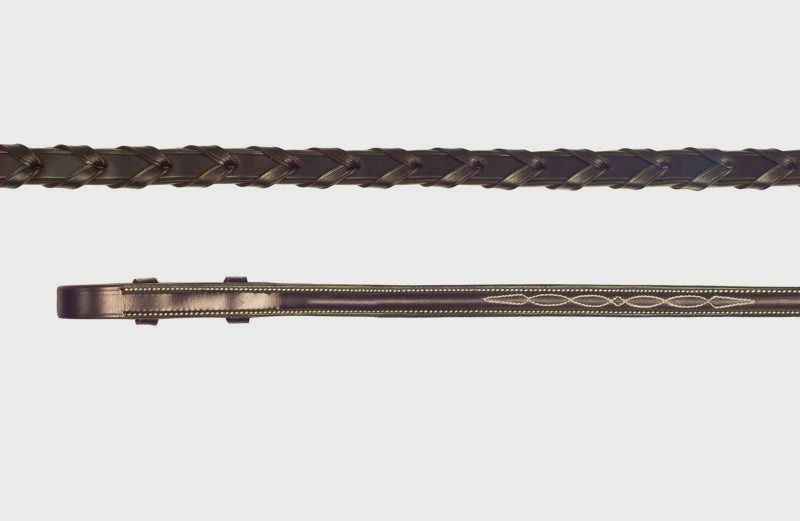 Hunter Laced Fancy Reins by Schockemoehle Sports, Color: espresso, Size: Full