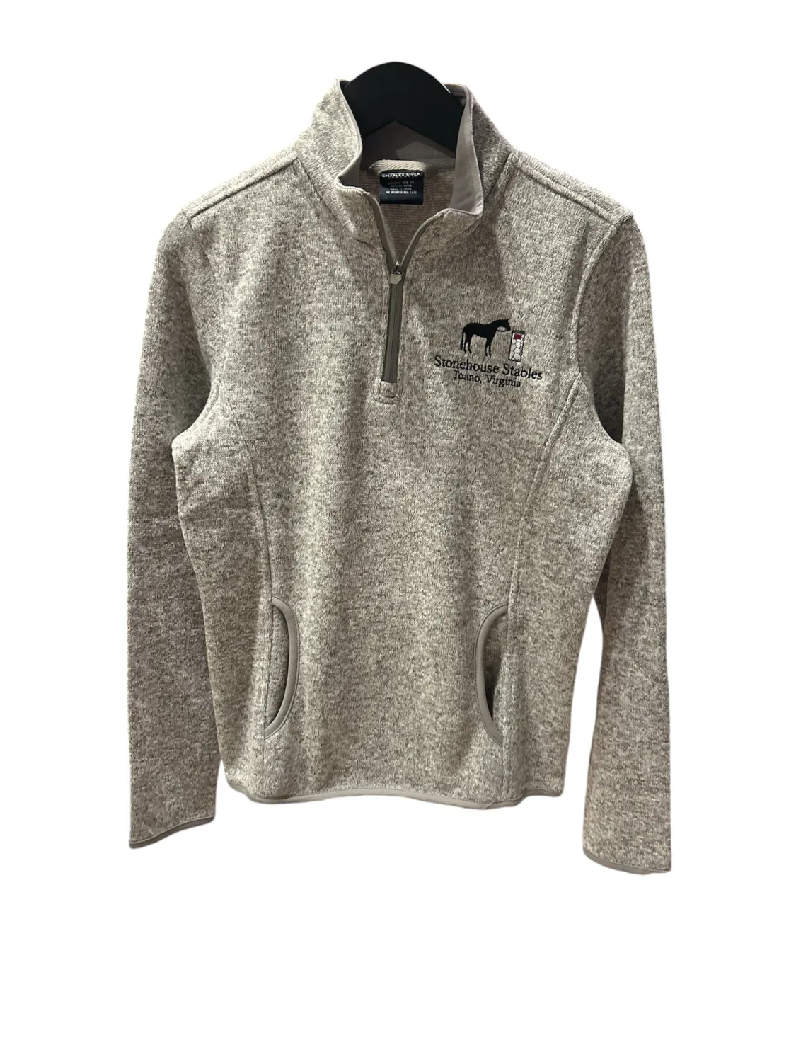 Woman's Fleece Quarter Zip with Stonehouse Stables Logo