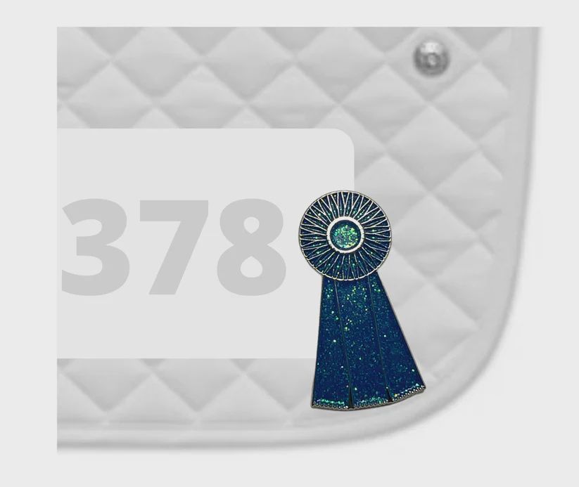 Number Pin Charms, Style: Blue Ribbon