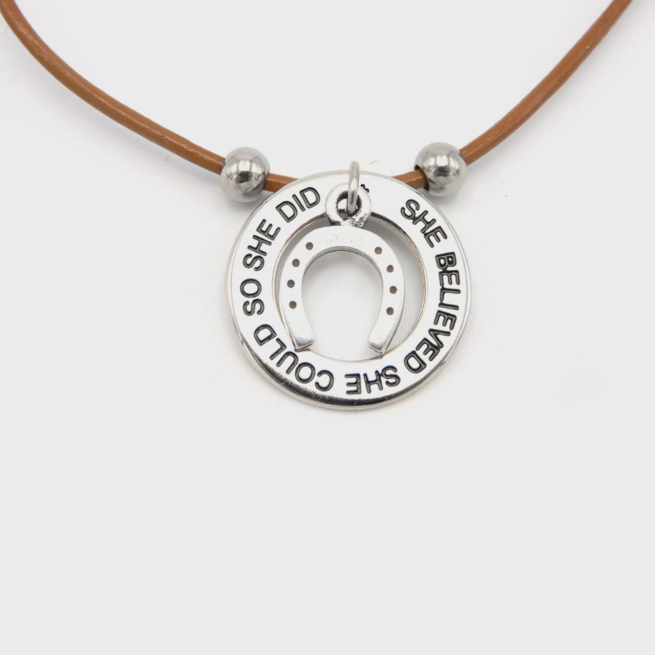 She Believed She Could Necklace, Color: Black/ Sliver