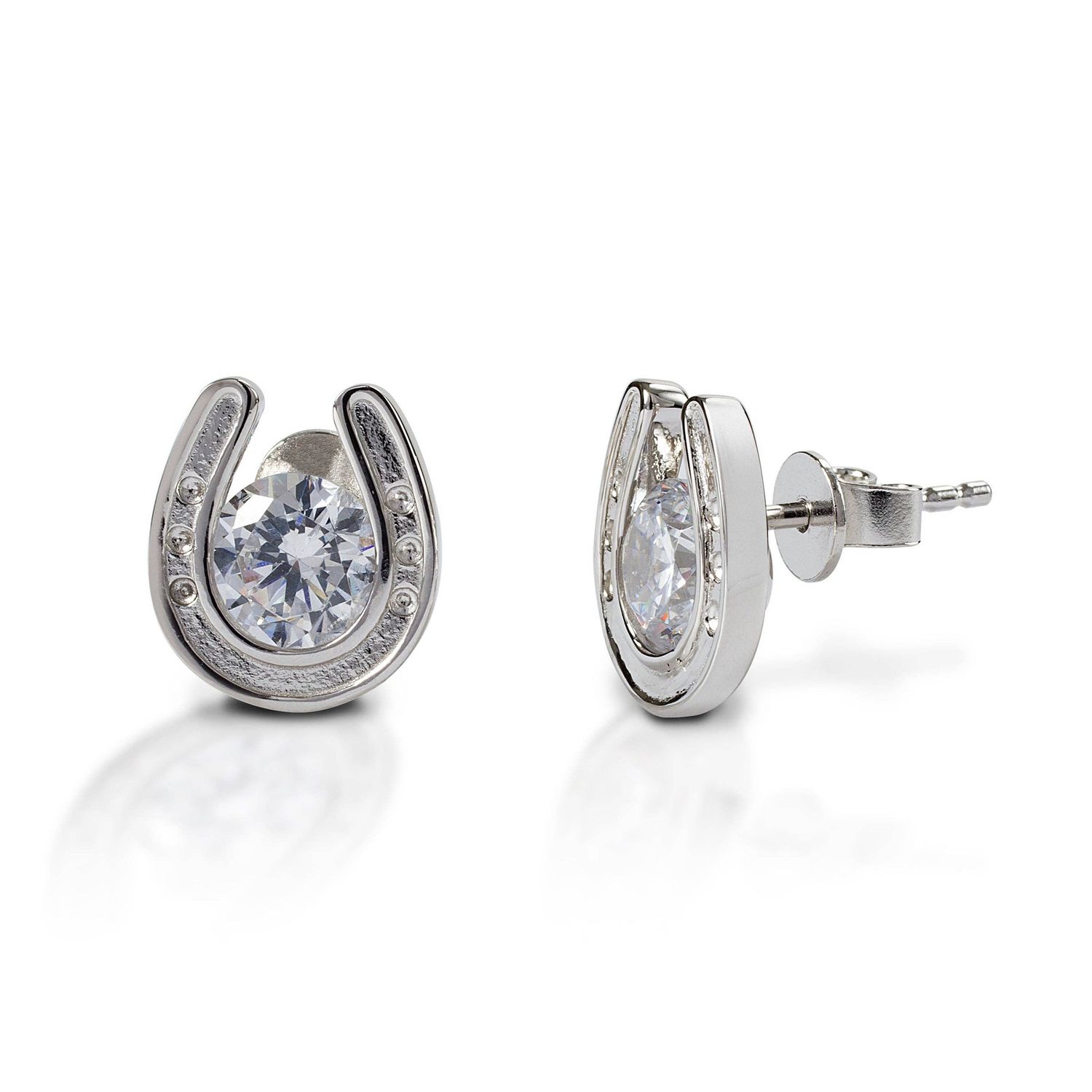 Kelly Herd Horseshoe Stud Earrings - Sterling Silver