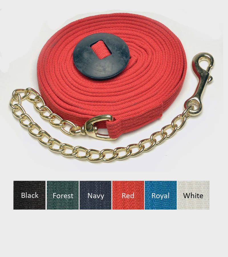 Cotton Lunge Line with Chain, Color: Black