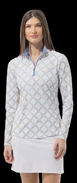 L/S Mock SolTek, Color: Blue Bits, Size: S