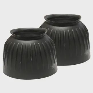 Ribbed Rubber Bell Boots, Size: Medium, Style: With Velcro
