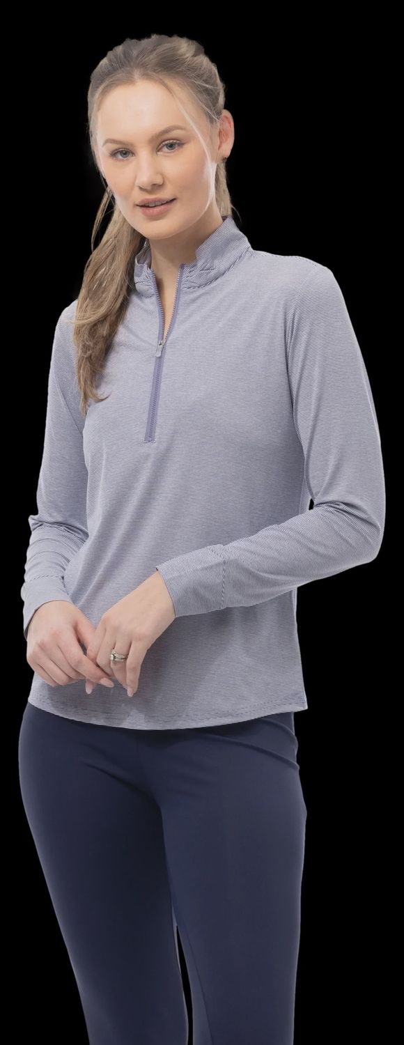 Solmelange L/S Stripe Mock