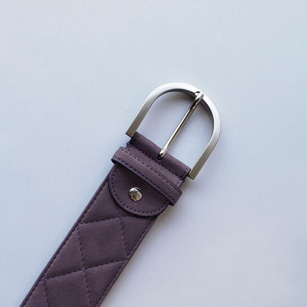 Clarino Suede Leather Quilted C Belt