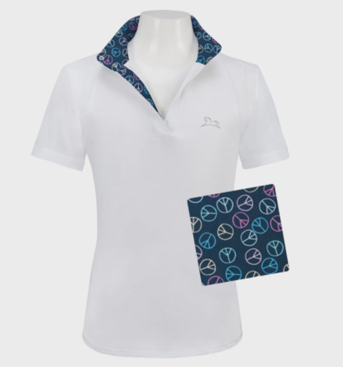Sadie JR 37.5 S/S Show Shirt, Color: XS, Size: Peace Sign