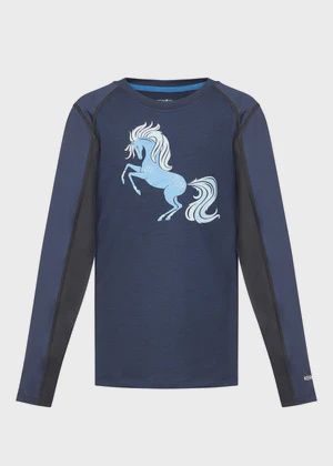 Kids Free Frolic Base Layer Top, Color: Ink, Size: S