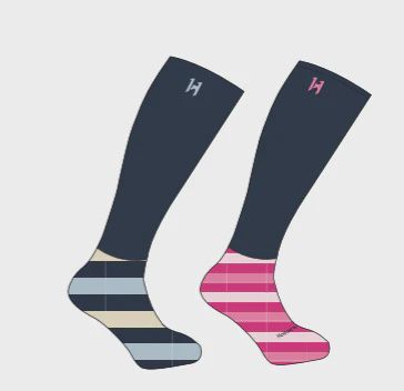 Horseware® Newmarket Athletix Socks, Color: Navy Stripe, Size: Small