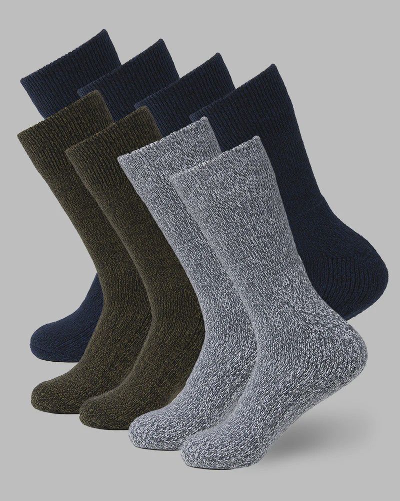 Thermal Comfort Crew Socks, Color: grey-heather, Size: S