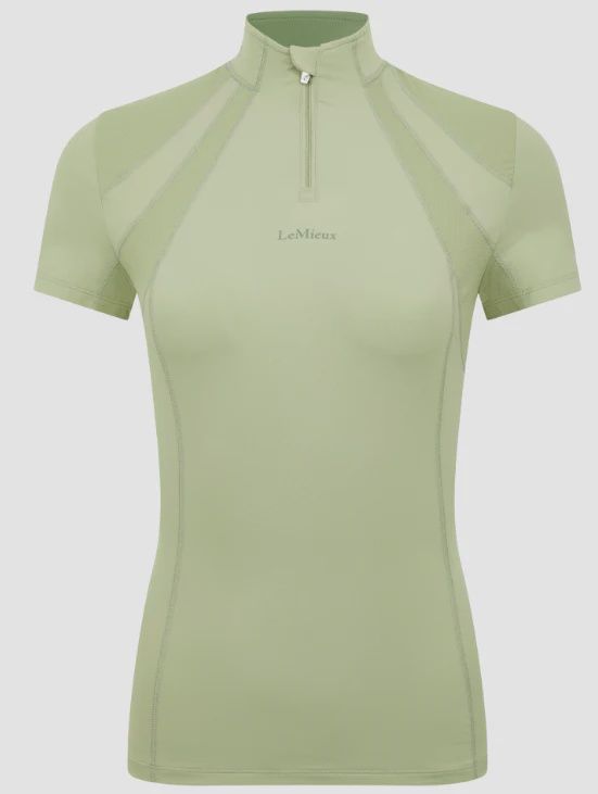 Mia Mesh Short Sleeve Quarter Zip by LeMieux, Color: Fern, Size: XS