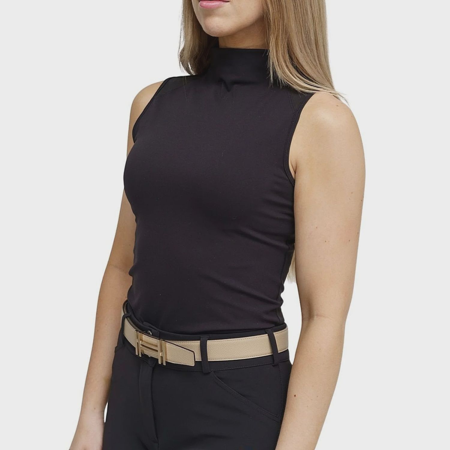 TKEQ CHLOE High Collar Sleeveless Tech Top, Size: s-4