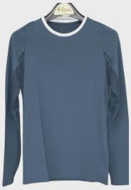 Ladies IceFil Long Sleeve T Shirt, Color: Bluesy/White, Size: XXS