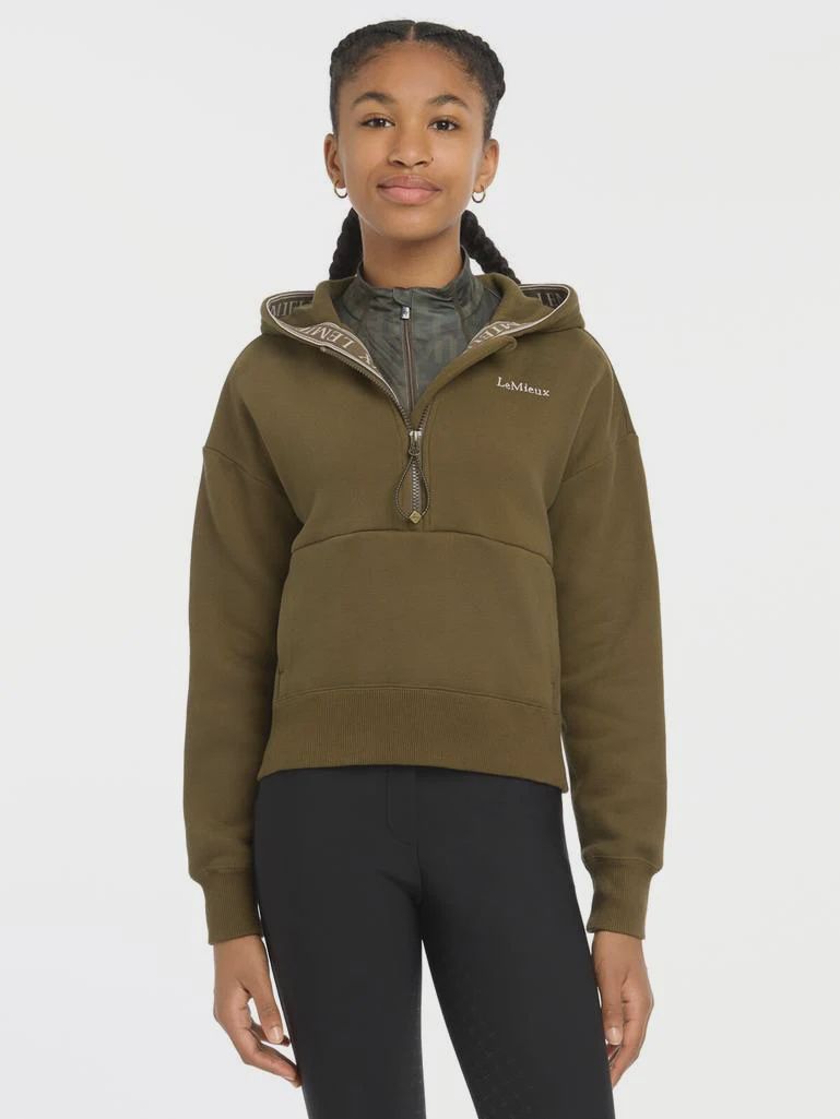 Young Rider Hettie Half Zip Hoodie, Color: Alpine, Size: 09-10 Years