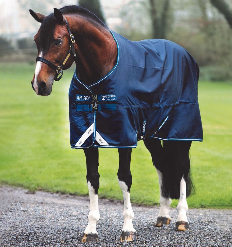 Amigo Bravo 12 Plus Lite Turnout by Horseware, Color: Navy, Size: 72"