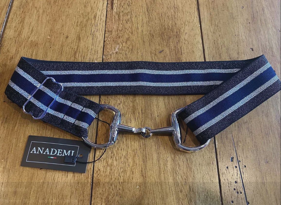Anademi Stretch Belt with Silver Bit Buckle