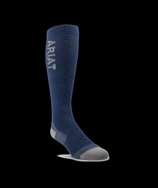 AriatTEK Thaw Merino Socks, Color: Navy/Heather Grey, Size: M/L