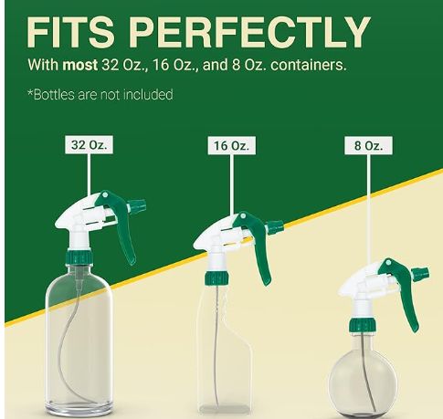 Heluva Green Spray Bottle Nozzle Replacement- Bottle Tops Only