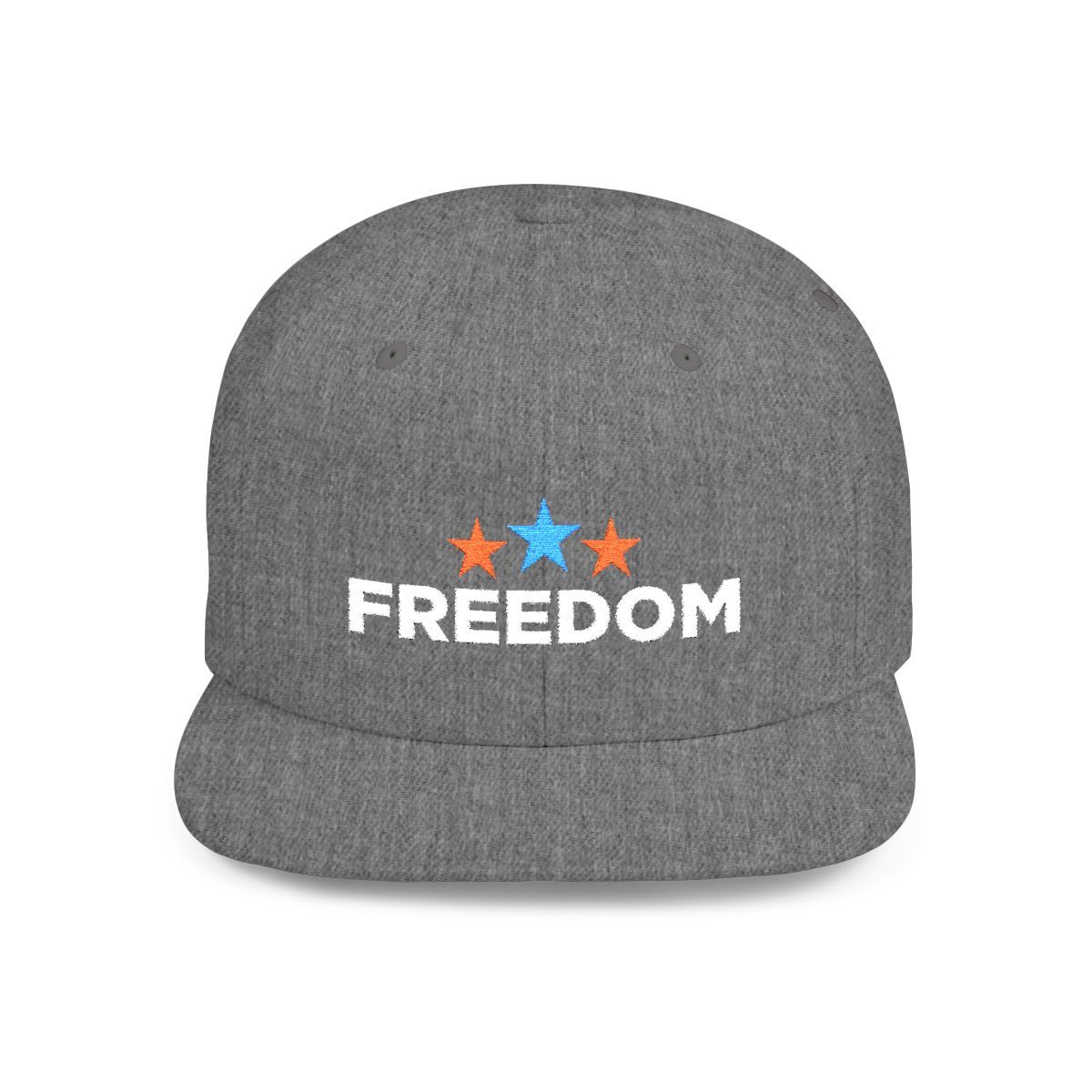 Freedom Embroidered Flat Bill Snapback, Sizes: One size, Colors: Dark Heather