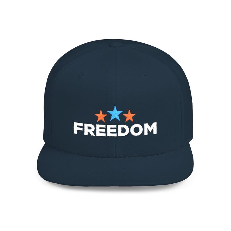 Freedom Embroidered Flat Bill Snapback