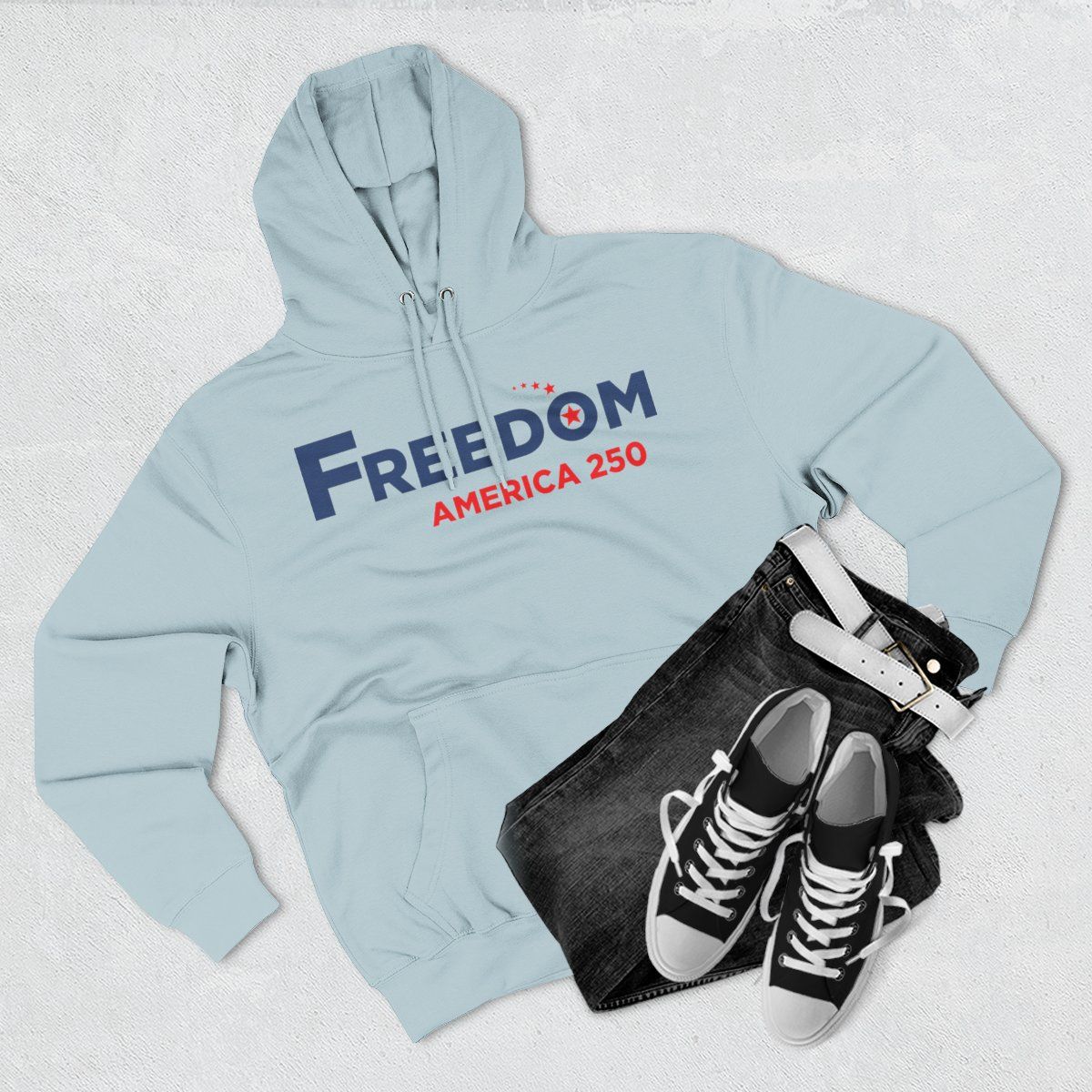 America 250 • FREEDOM Hoodie Lane Seven LS14001, Colors: Blue Mist, Sizes: XL