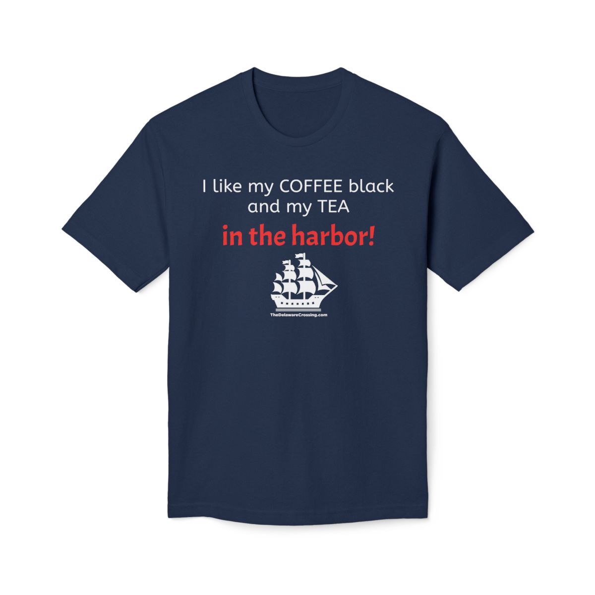 America 250 "Tea in the Harbor" Commemorative Tee, Colors: Dark Navy, Sizes: XL