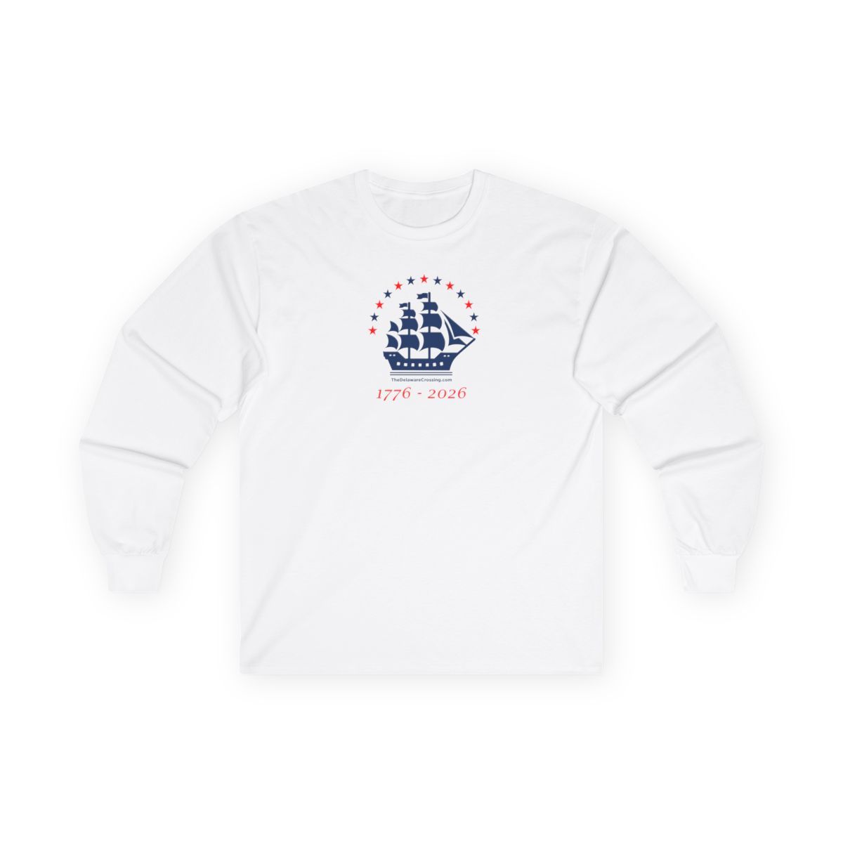 America 250 “1776–2026 Heritage Ship” Long‑Sleeve Tee, Sizes: S, Colors: White