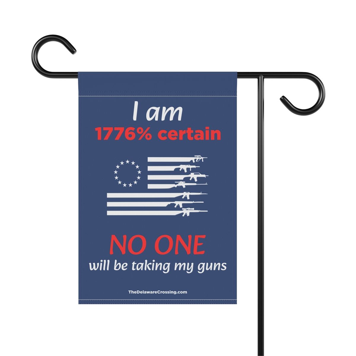 “1776% Certain” Patriotic Garden Banner, Sizes: 12'' × 18''