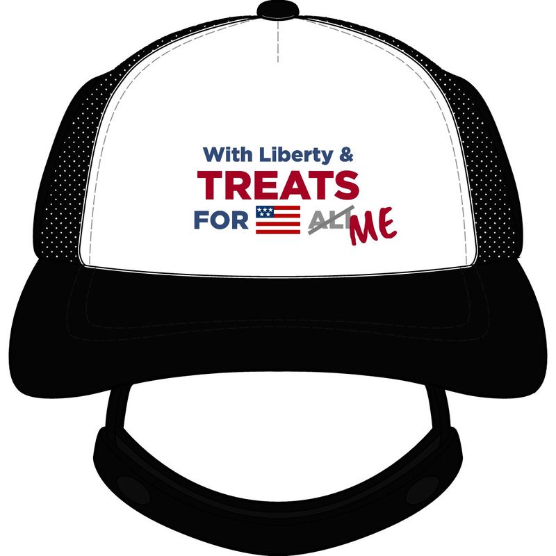 "WITH LIBERTY &amp; TREATS FOR ME" Dog Foam Trucker Hat