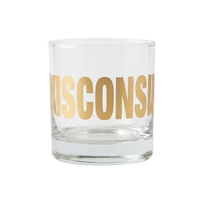 Wisconsin Typography Rocks Glasses | Matte Gold